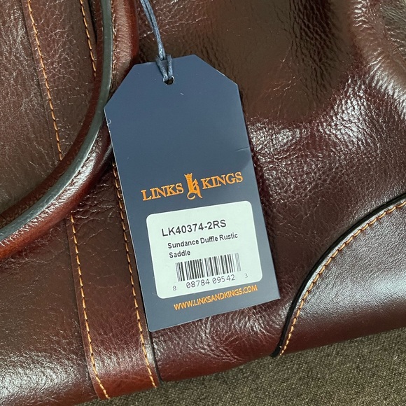 Leather Duffle Bag Links and Kings Sundance NWT - Picture 2 of 9